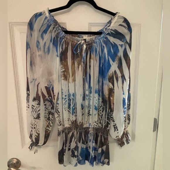 Mushkaby Sienna Rose Sheer Top - Picture 1 of 8